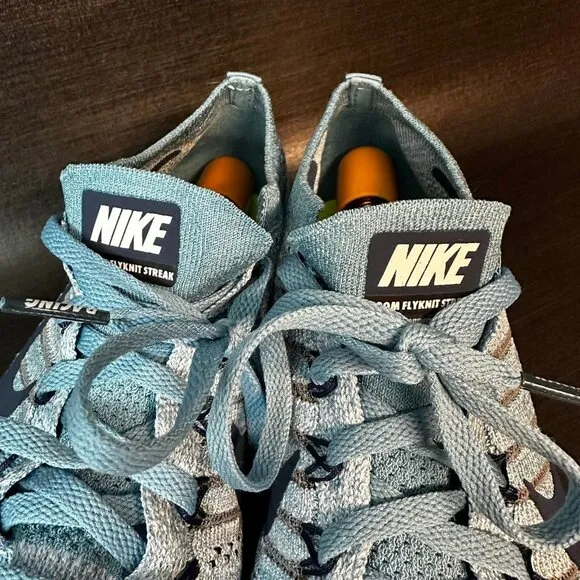 Nike Flyknit Streak Mens size‎ 8.5 Blue Racing Road Running shoes 835994-401