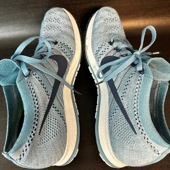 Nike Flyknit Streak Mens size‎ 8.5 Blue Racing Road Running shoes 835994-401