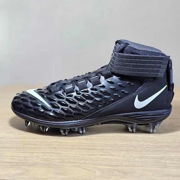 Nike Force Savage Pro 2 Football Cleats Shoes Men's 9 Black White New AH4000-002