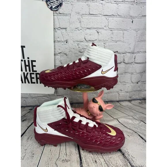 Nike Force Savage Pro 2 Shark Football Cleats Shoes Mens 14.5 Maroon Gold FSU PE