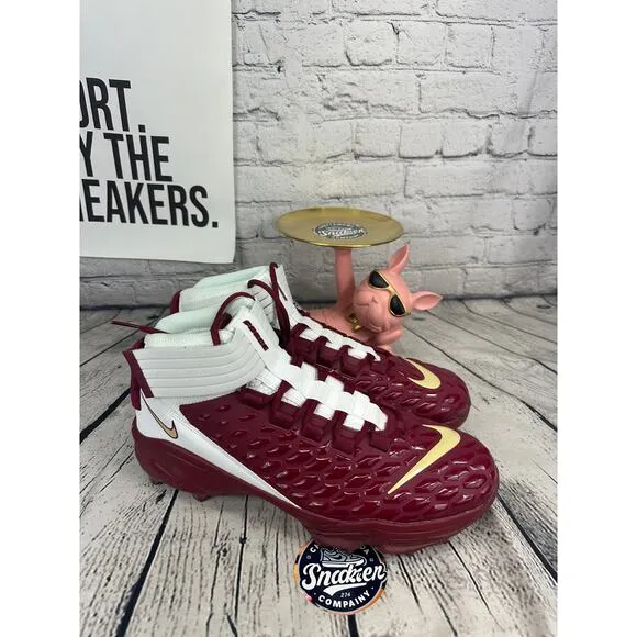 Nike Force Savage Pro 2 Shark Football Cleats Shoes Mens 14.5 Maroon Gold FSU PE