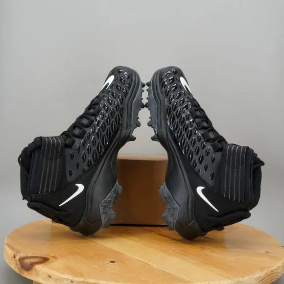 Nike Force Savage Pro 2 Shark Mens Size 12.5 Shoes Black Football Cleats Lineman
