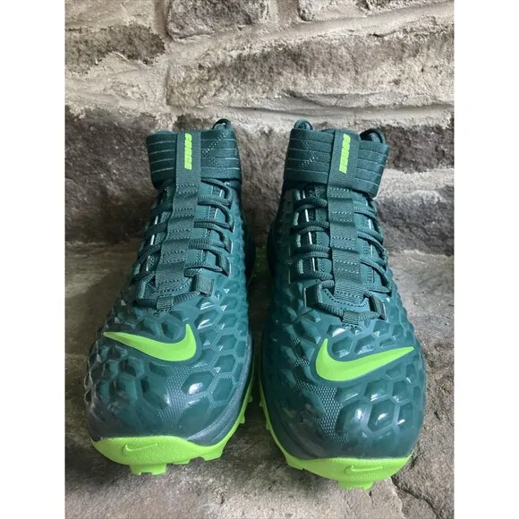 Nike Force Savage Pro 2 Shark MSU PE Football Cleats Green White Size 13 New