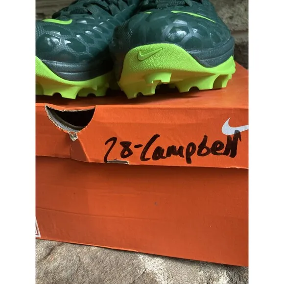 Nike Force Savage Pro 2 Shark MSU PE Football Cleats Green White Size 13 New
