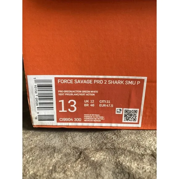 Nike Force Savage Pro 2 Shark MSU PE Football Cleats Green White Size 13 New