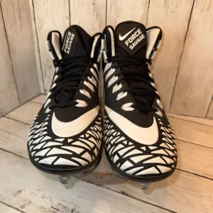 Nike Force Savage Pro D Black White Men’s Football Cleats Size 13 EUC