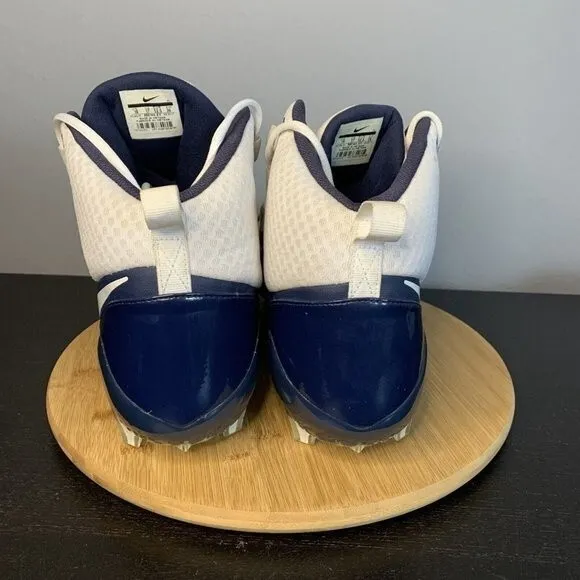 Nike Force Savage Pro Football Cleats Navy Blue &amp; White SIZE 18 880144 411