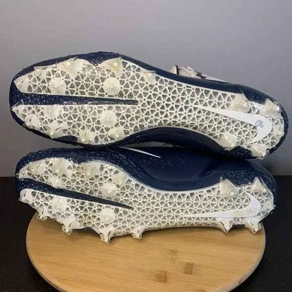 Nike Force Savage Pro Football Cleats Navy Blue &amp; White SIZE 18 880144 411