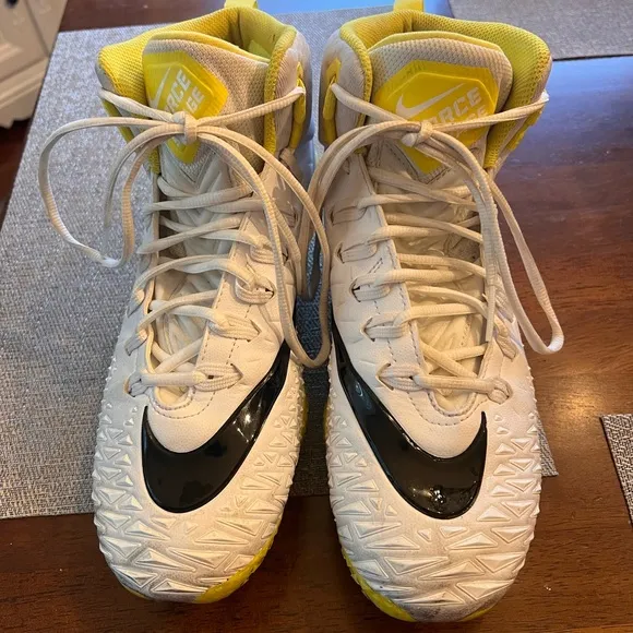Nike Force Savage Pro White Dynamic Yellow football cleats