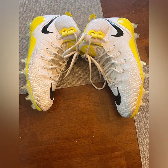 Nike Force Savage Pro White Dynamic Yellow football cleats