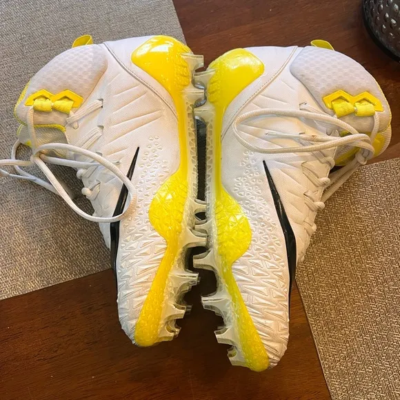 Nike Force Savage Pro White Dynamic Yellow football cleats