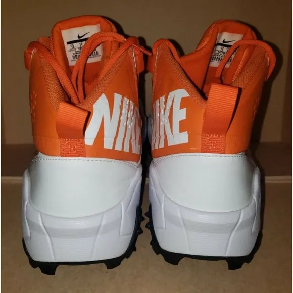 Nike Force Savage Pro White/Orange Football Cleats 923306-188 Men's Size 12 New