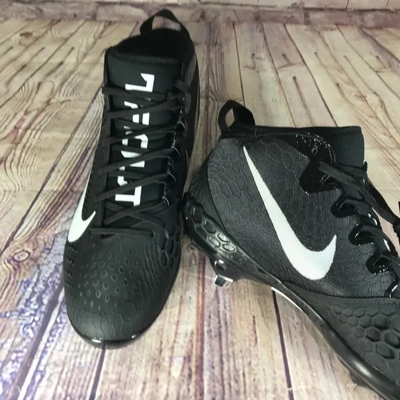 NIKE Force Trout 5 Black/Oil Grey/White Metal Baseball cleats Mens 8