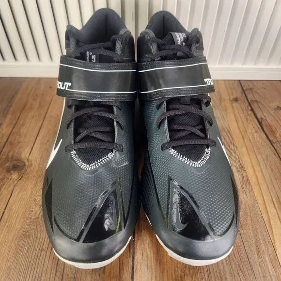 Nike Force Trout 8 Keystone Mold CZ5911-011 Men 13 Black Mid Baseball Cleats NEW