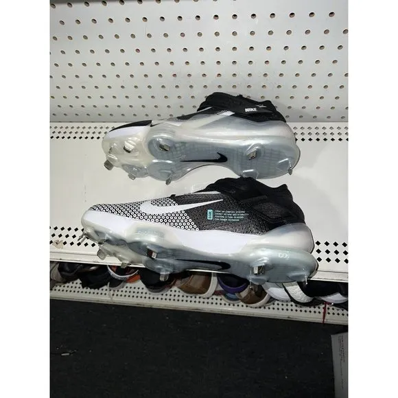 Nike Force Zoom Trout 7 Mens Metal Baseball Cleats Size 12 Black White