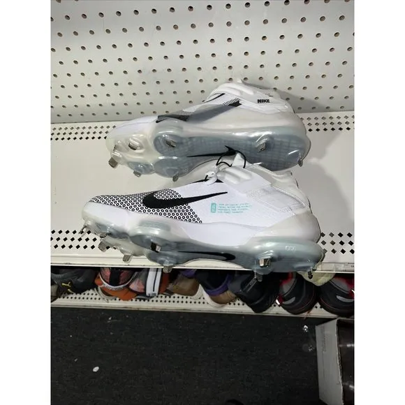 Nike Force Zoom Trout 7 Mens Metal Baseball Cleats Size 12 White Black