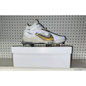 Nike Force Zoom Trout 7 Mens Metal Baseball Cleats Size 13 White Gold Black