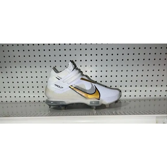Nike Force Zoom Trout 7 Mens Metal Baseball Cleats Size 7 White Gold Black