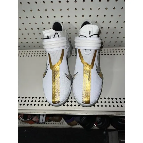 Nike Force Zoom Trout 7 Mens Metal Baseball Cleats Size 7 White Gold Black