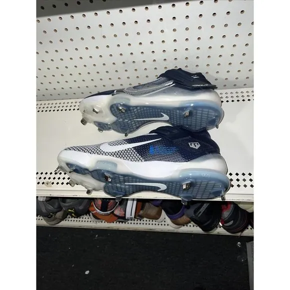 Nike Force Zoom Trout 7 Mens Metal Baseball Cleats Size 8 Navy Blue White