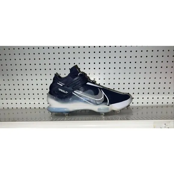 Nike Force Zoom Trout 7 Mens Metal Baseball Cleats Size 8 Navy Blue White