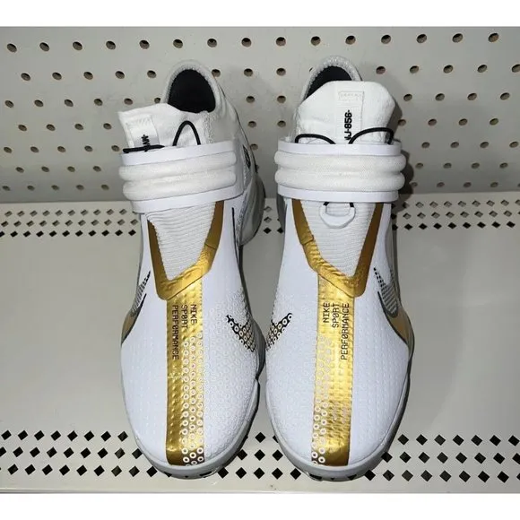 Nike Force Zoom Trout 7 Mens Metal Baseball Cleats Size 8 White Gold Black