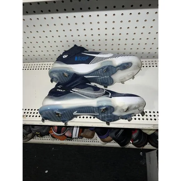 Nike Force Zoom Trout 7 Mens Metal Baseball Cleats Size 9 Navy Blue White