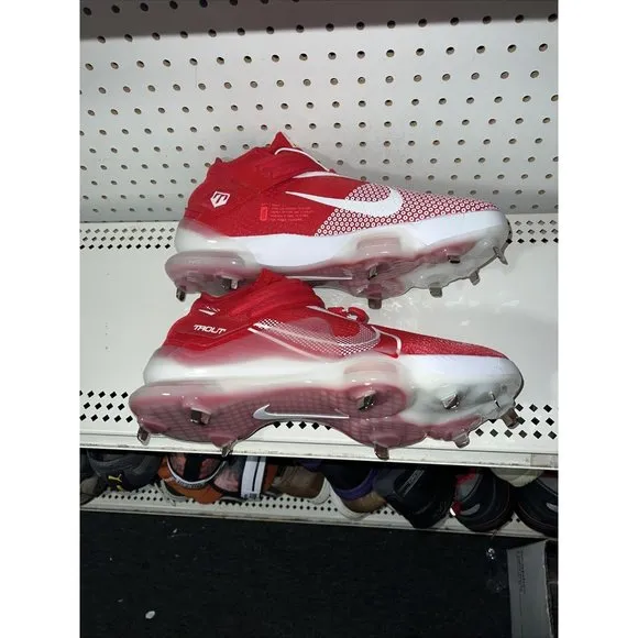 Nike Force Zoom Trout 7 Mens Metal Baseball Cleats Size 9 Red White CI3134-602