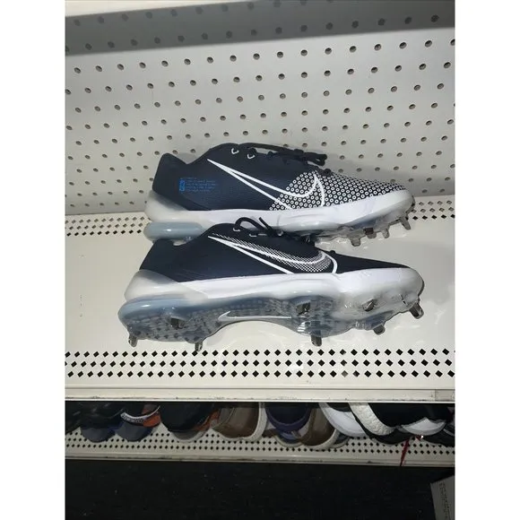Nike Force Zoom Trout 7 Pro Mens Metal Baseball Cleats Size 12.5 Navy Blue White