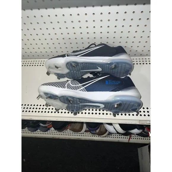 Nike Force Zoom Trout 7 Pro Mens Metal Baseball Cleats Size 12.5 Navy Blue White