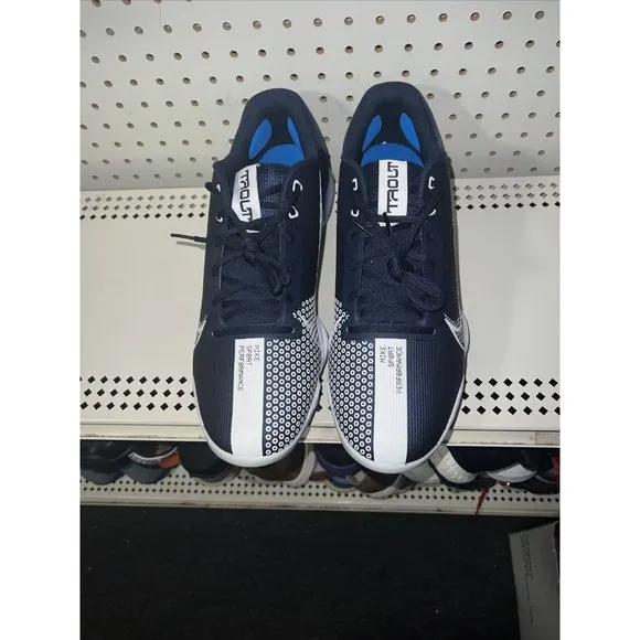 Nike Force Zoom Trout 7 Pro Mens Metal Baseball Cleats Size 12.5 Navy Blue White