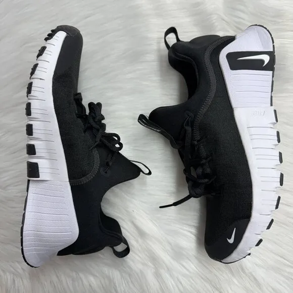 Nike Free Metcon 6 Black White Womens Training Shoes FJ7126-001 VNDS Sz 7.5