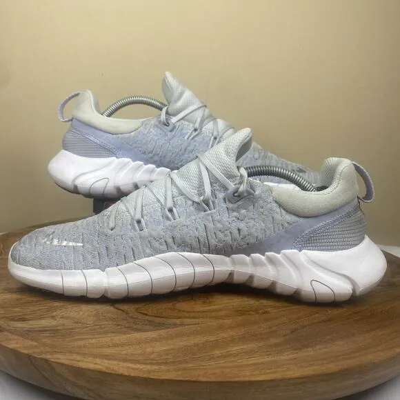 Nike Free Rn 5.0 Pure Platinum Womens Gray Silver White Size 9 Running Shoes