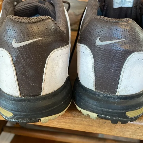 Nike Golf Shoes Air‎ Tour Saddle 336050-102 Lace Up Cleats Brown White Size 10.5