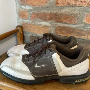 Nike Golf Shoes Air‎ Tour Saddle 336050-102 Lace Up Cleats Brown White Size 10.5