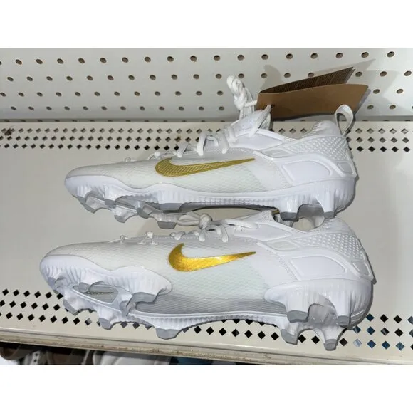 Nike Huarache 9 Elite Low Lax Mens Lacrosse Cleats Size 12 White Gold