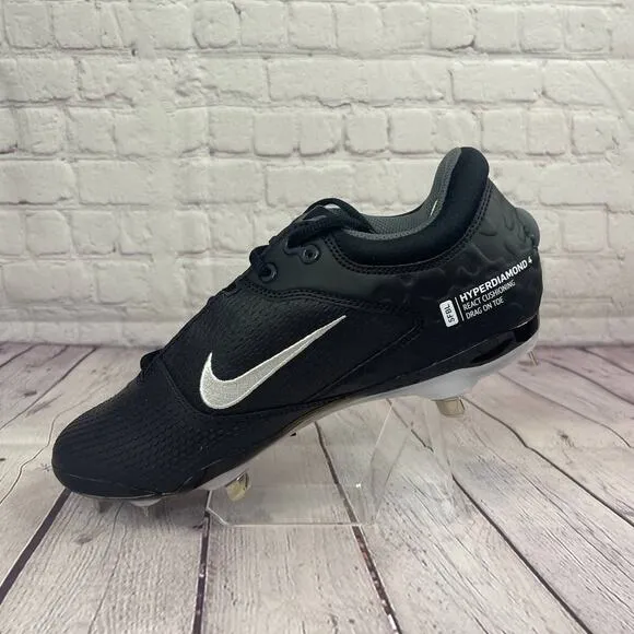 Nike HyperDiamond 4 Elite Black Softball Metal Cleats Women's Sz 10 (CZ5917-005)