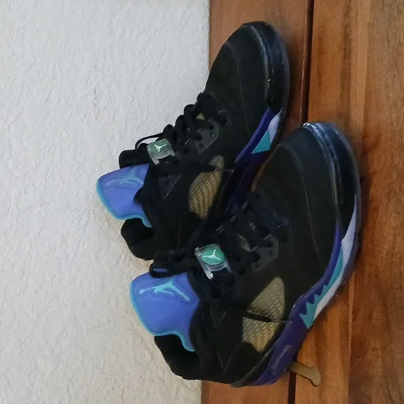 Nike Jordan V Low Golf Shoes Cleats Black Emerald Grape CU4523-001 Mens Size 9