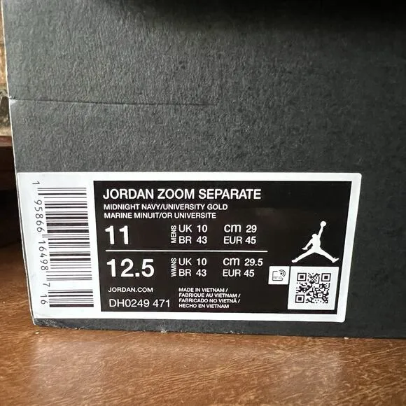 Nike Jordan Zoom Separate Basketball Shoes Mens 11 Midnight Navy DH0249-471