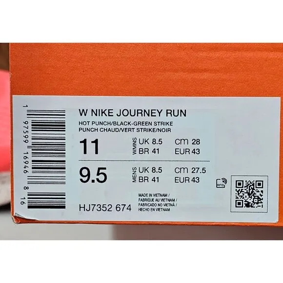 Nike Journey Road Hot Punch Green Strike Women's Athletic Shoes Size 11