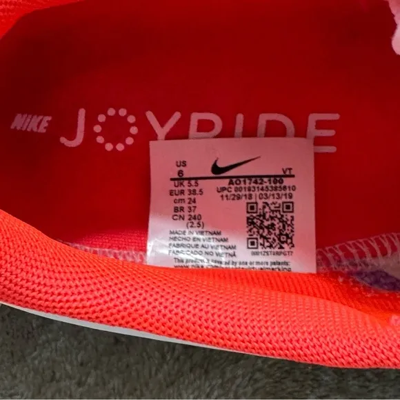Nike Joyride CC Bright Crimson AO1742-100 Size 6