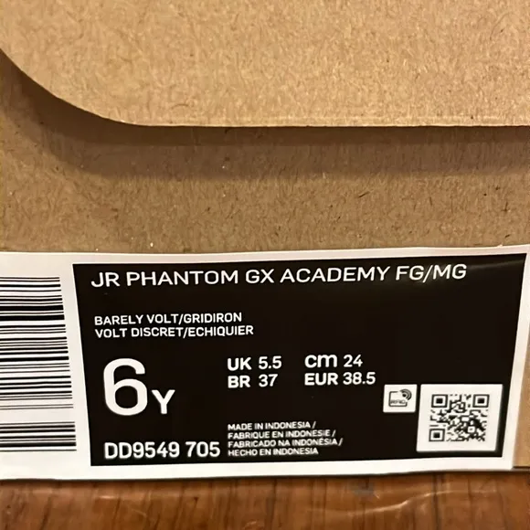 Nike JR Phantom GX Academy FG/MG Cleats Shoes DD9549 705 boys girl Size 6Y Youth