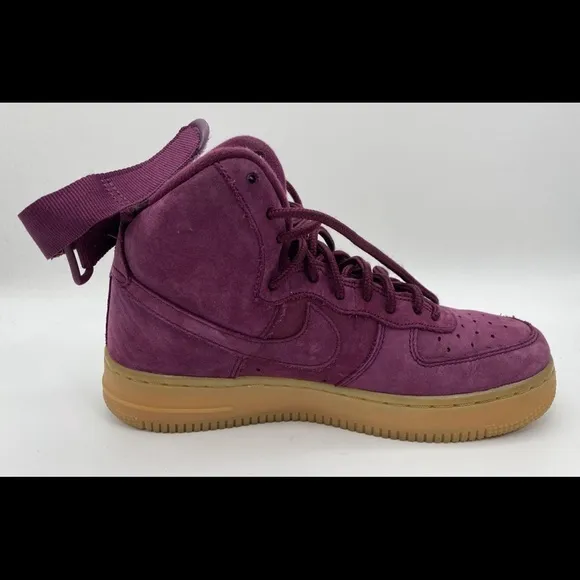 Nike Kids Air Force 1 high top purple sneaker shoe