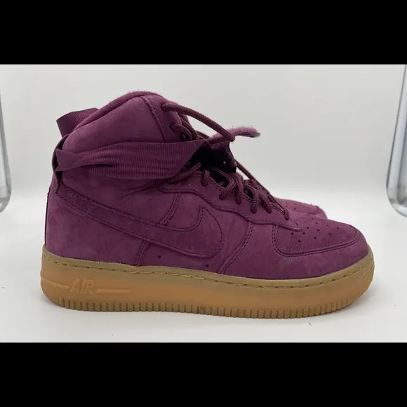 Nike Kids Air Force 1 high top purple sneaker shoe