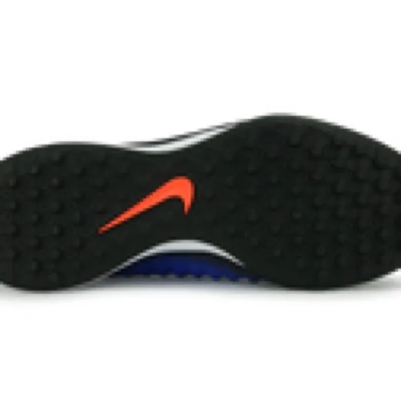 NIKE KIDS MAGISTAX OPUS TURF SOCCER SHOES BLACK/WHITE/PARAMOUNT BLUE