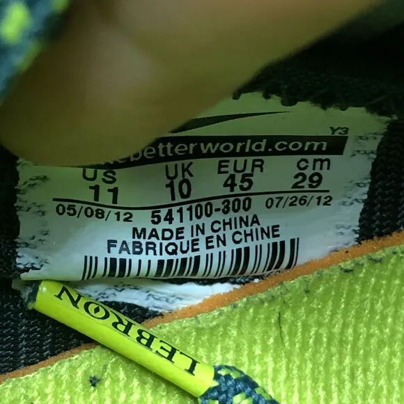 Nike LeBron 10 Dunkman 'Seaweed/Atomic Green'‎ Basketball Shoes Mens 11 High Top