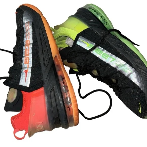 Nike Lebron 18 GS Black Bright Crimson, Size 5.5 Y