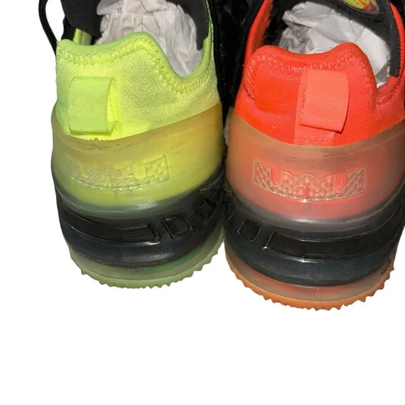 Nike Lebron 18 GS Black Bright Crimson, Size 5.5 Y