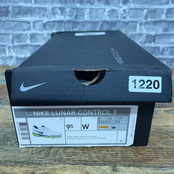 Nike Lunar Control II White Venom Blue Golf Cleats 552074-128 Mens 9.5‎ W New
