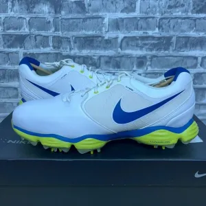 Nike Lunar Control II White Venom Blue Golf Cleats 552074-128 Mens 9.5‎ W New